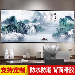 Living Room Stickers Landscape Painting Wall Stickers Decorative Paintings Office Background Wall Wealth Hanging Paintings Self-Adhesive Paper Landscape Murals