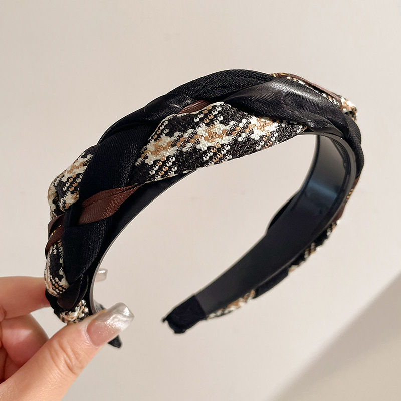 Corea del Sur negro aumento craneal plegado cinturón para el cabello de la mujer intestino grande cara pequeña lavado de la cabeza cinturón para el cabello de la cara accesorios al por mayor