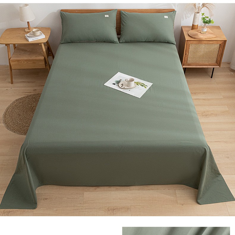 Una sábana de algodón lavado de algodón de una sola pieza de algodón 100 dormitorio de estudiantes edredón individual funda de almohada de tres piezas 3 nuevo estilo