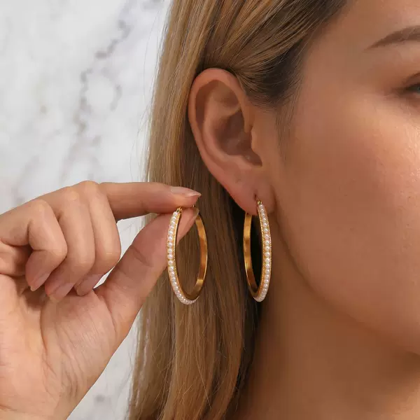 Cross-Border Tassel European and American High-End Elegant 18K Stainless Steel Full Diamond 40mm Circle Earrings Are Personalized, Fashionable and Versatile