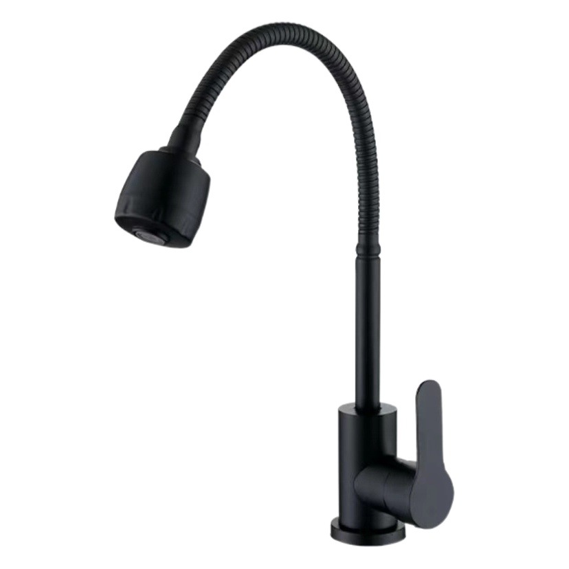 304 grifo de acero inoxidable fregadero de la cocina de dos engranajes caliente y fría grifo universal negro grifo de tubo universal