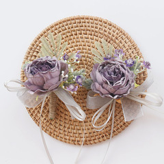 芸雅閣2414結婚用品結婚祝いシミュレーション花ビジネス祝典開業ゲスト胸花手花紫