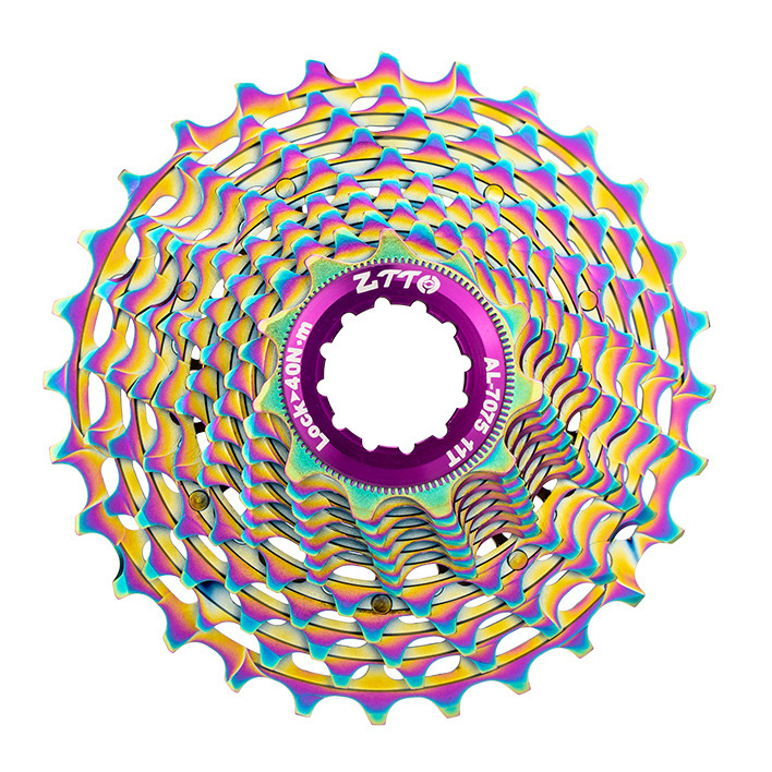 ZTTO Alta eficiencia y peso ligero 12 velocidades 28-36T volante de bicicleta de carretera todo en uno volante hueco de color todo en uno