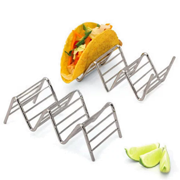Taco Holder 304 Stainless Steel Tableware Mexican Tortilla V-Shaped 2 Corn Tortilla Food Taco Holder Multiple Specifications