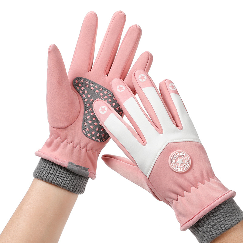 Guantes calientes para niños al aire libre nieve engrosada con forro polar impermeable antideslizante dibujos animados para niños guantes de esquí de invierno