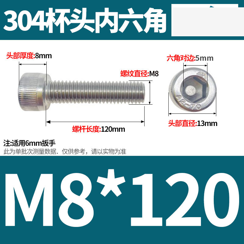 304ステンレス鋼六角穴付きネジカップヘッドDIN912円筒頭精密M1.4M1.6M2M2.5M3M4M5
