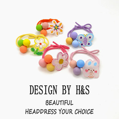 Children's headband and hair accessories cartoon hair rope for little girls cute high elastic rubber band to tie hair and durable ponytail rubber band