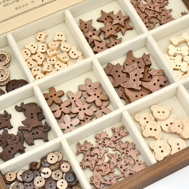 Cute Cartoon Wood Chip Bone Button Beads Handmade DIY Bracelet Necklace Mobile Phone Chain Pendant Headwear Jewelry Accessories