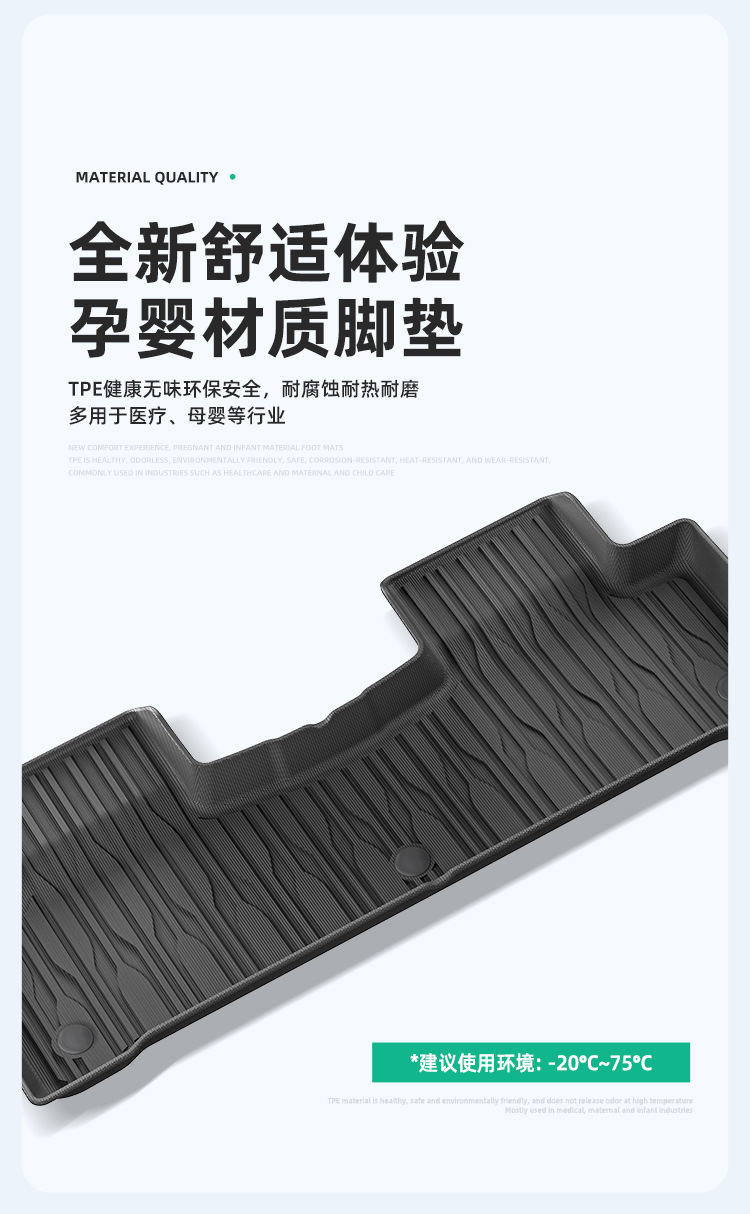 Suitable for 24 Byd Hiace 07 Ev Car Floor Mats, Fully Environmentally Friendly Tpe Floor Mats, Trunk Mats and Backrest Mats