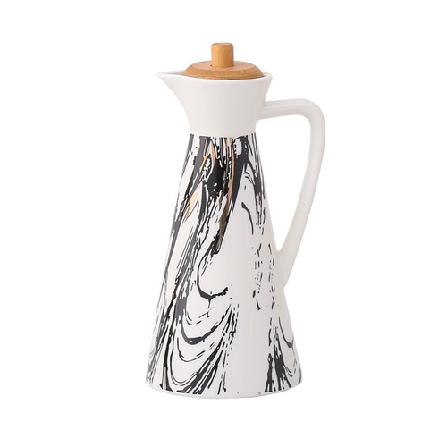 Ceramic bamboo lid condiment bottle oil kettle with lid oil tank kitchen soy sauce bottle vinegar bottle Japanese cooking sake kettle