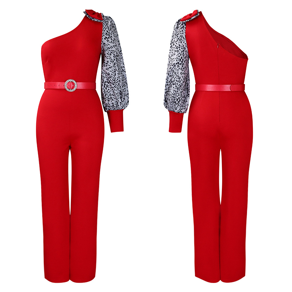 Women's Jumpsuits Rompers One Shoulder High Waist Wide Leg Elegant_voghion.com