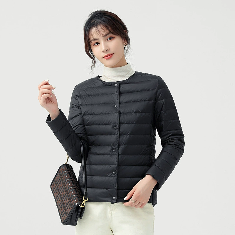 Женская укороченная пуховая куртка для трансграничной торговли, новинка осени-зимы 2024, тонкая, теплая, в японском и корейском стиле, повседневная, легкая, теплая