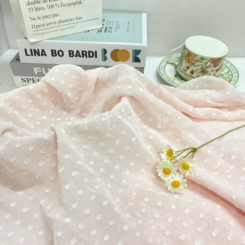 Chiffon Cut Flower Football Dot Fabric Dot Jacquard Polyester Fabric Small Fresh Women's and Children's Clothing Dress Fabric Chiffon Cut Flower Football Dot Fabric Dot Jacquard Polyester Fabric Small Fresh Women's and Children's Clothing Dress Fabric