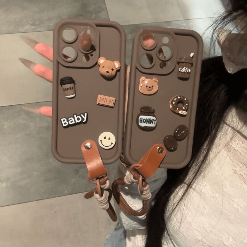 For Apple 15promax mobile phone case three-dimensional bear iPhone16 cartoon red 14/13/12/11 female x For Apple 15promax mobile phone case three-dimensional bear iPhone16 cartoon red 14/13/12/11 female x