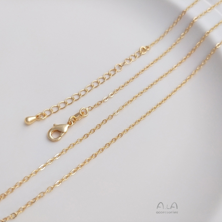 13g Weight Chain Jewelry Making Type 45+5cm Jewelry Making Size 14K Gold Plated Plating Material DIY Jewelry Accessories Classification 1 Piece Quantity Copper Material Solid Color Pattern Polished Finish Simple Style Style 1 Piece 45+5cm Copper 14K Gold Plated Solid Color Polished Chain 10