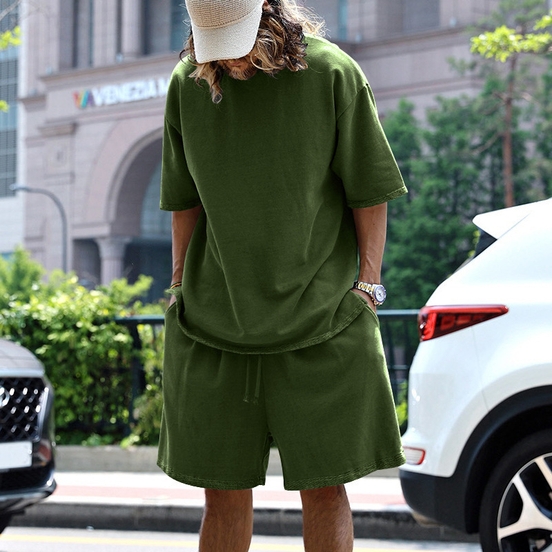 420g Weight Short Sleeve Sleeve Length Polyester Fabric Type Shorts Sets Sets Type Casual Occasion Round Neck Neckline Regular Fit Fit Type Solid Color Pattern Summer, Spring Season Men's Gender Hip-Hop Style Men's Solid Color Hip-Hop Round Neck Short Sleeve Regular Fit Men's Sets 26