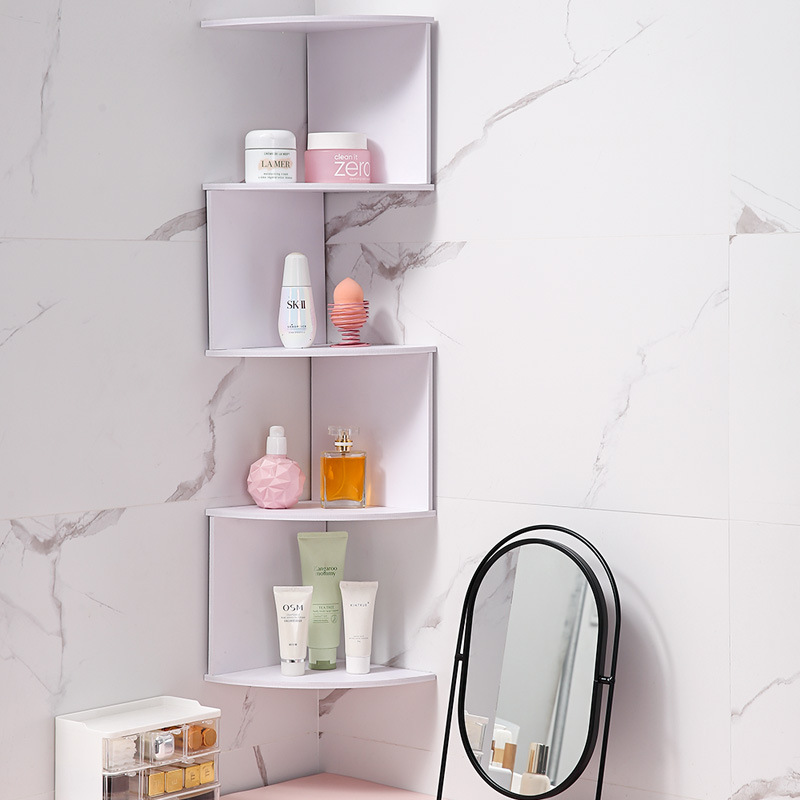 Corner Corner Storage Rack Punch-free Wall Corner Wall Partition Bathroom Living Room Corner Triangular Storage Rack