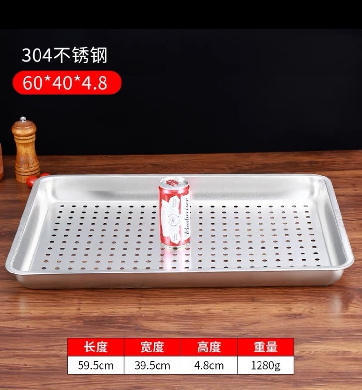 304 食品グレードの韓国つや消しステンレス鋼トレイ長方形平底正方形プレートベーキングパン厚みのある商業蒸しライスプレート|undefined