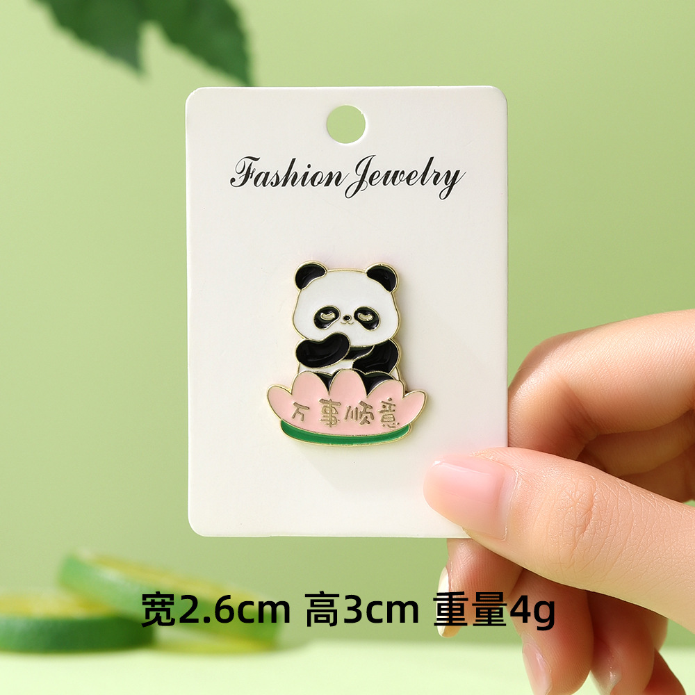 Dibujos animados lindo panda flor flor broche colección de la familia panda animal metal insignia accesorios de ropa para niños regalos