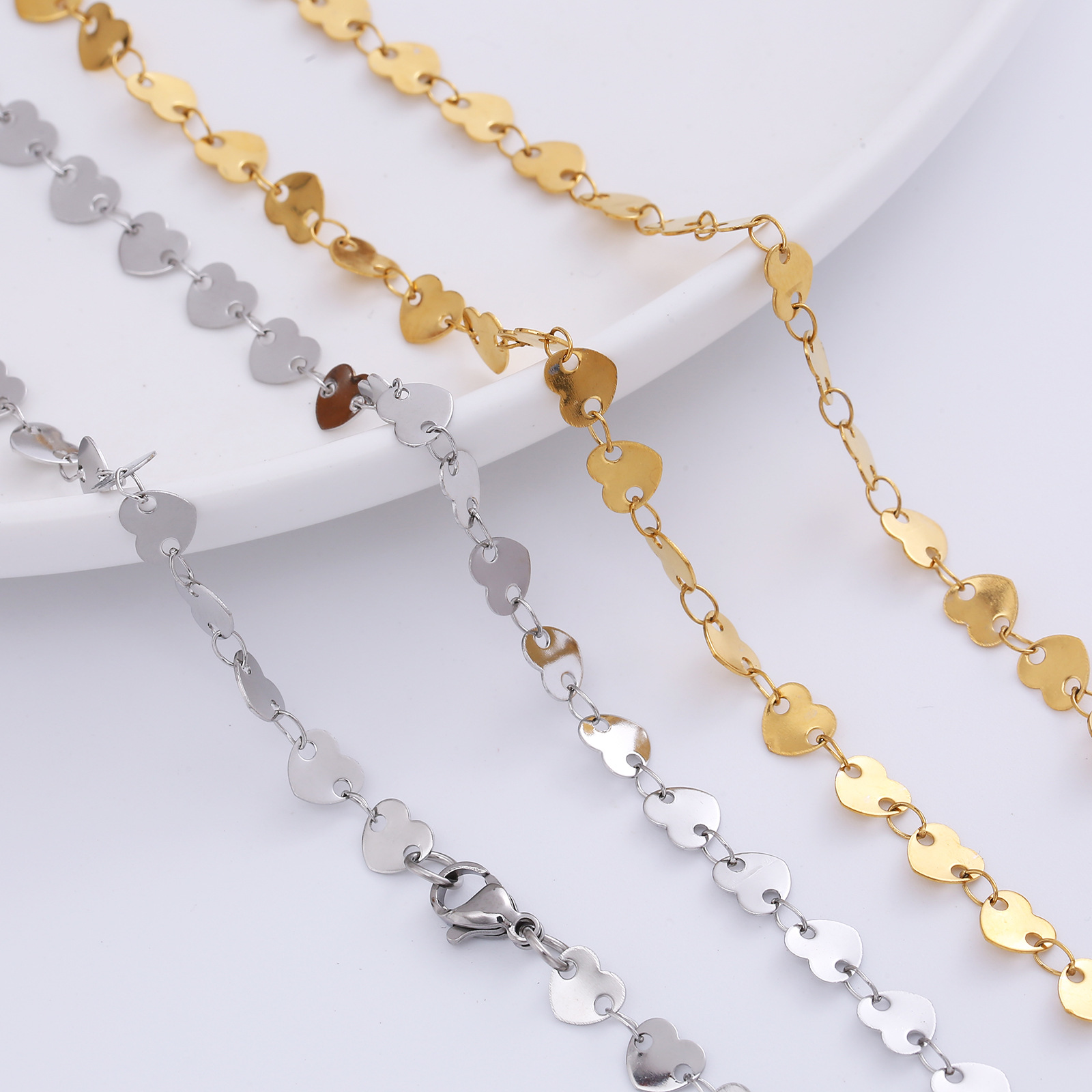 Fashion Heart Shape Stainless Steel Plating Necklace 1 Piece