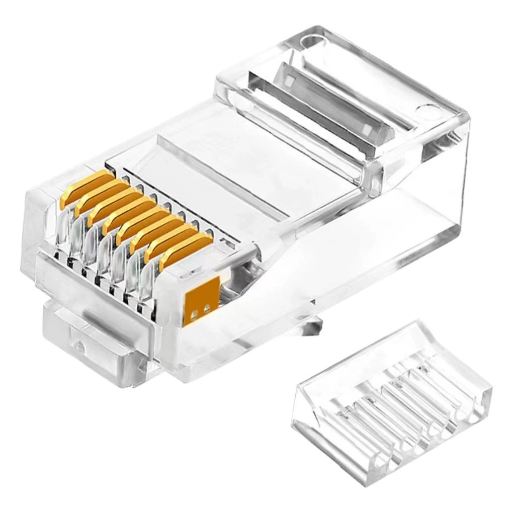 Фабричный прямой сетевой кабель RJ45 шесть типов двухкомпонентных хрустальных головок, Трехконтактный позолоченный чип, шесть типов хрустальных головок