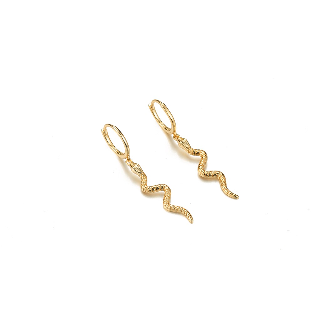 Simple Metal Copper Small Snake Earrings display picture 4