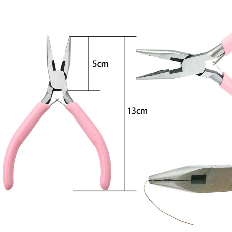 ミニピンクのジュエリーペンチの口の丸いペンチの斜めの口のペンチの線のイヤリングのピアスの手作りのdiyのアクセサリーのツール|undefined