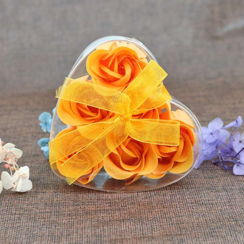 Transfronterizos 6 flores de jabón rosa caja de flores regalos pequeños regalos prácticos flores de jabón flores de simulación flores de jabón