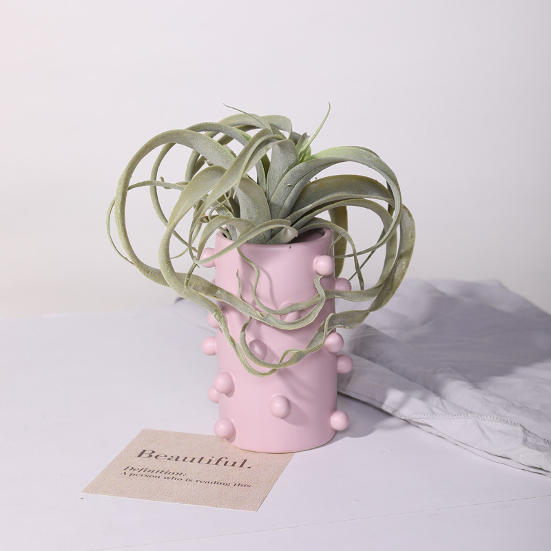 Moderno simple creativo florero de cerámica decoración sala de estar arreglo de flores secas flor falsa mesa de comedor escritorio del hogar Decoración suave