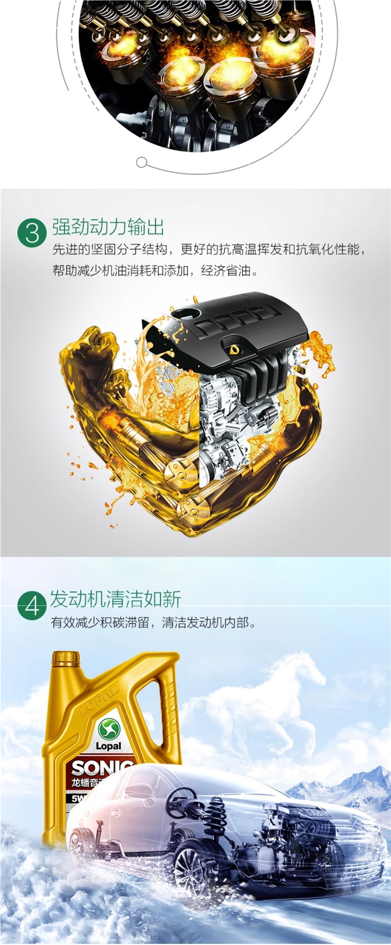 Longpan Fully Synthetic Engine Oil 5W-30 Four-Season Universal Sonic9000 Automotive Engine Lubricant Sn Genuine 4L