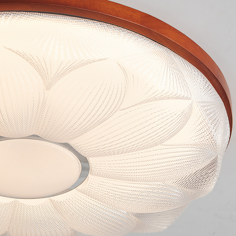 Lámpara de dormitorio, lámpara de techo, lámpara de dormitorio principal moderna simple de estilo antiguo, flor de cielo estrellado cálido, lámpara de habitación de nogal retro