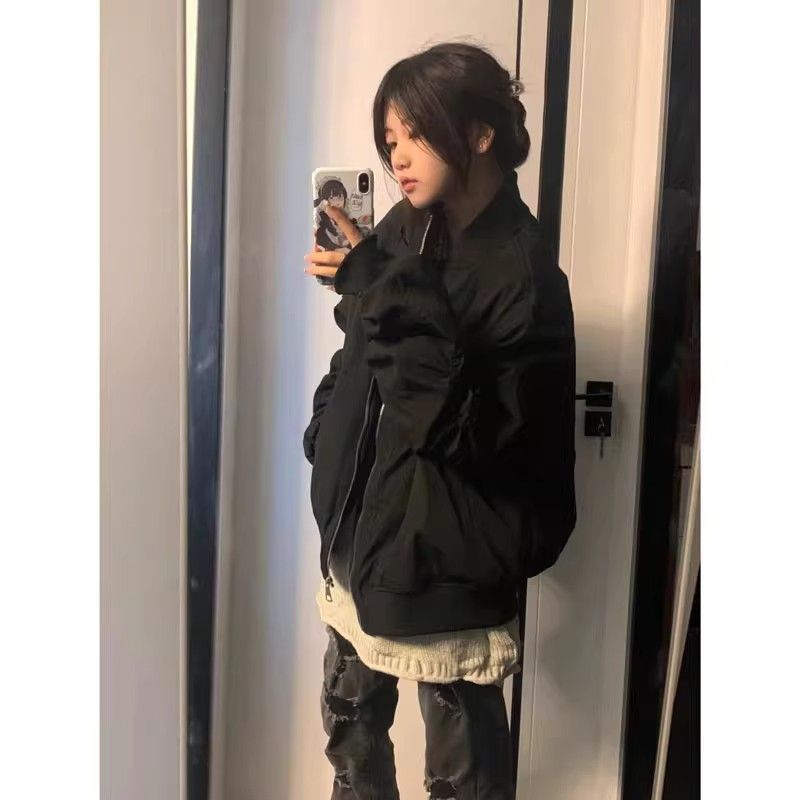 美式复古早秋韩系外套女2025新款飞行员夹克冲锋衣春秋薄款棒球服|undefined