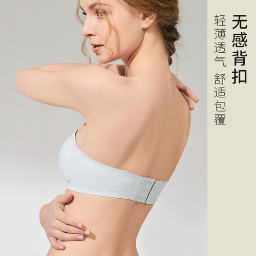 Seamless underwear for women with small breasts, push-up strapless bra, summer thin, non-slip, non-empty cup, no rims, beautiful back tube top