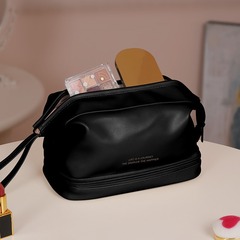 Portable makeup bag large capacity storage bag double-layer PU makeup bag new waterproof toiletry bag makeup bag wholesale