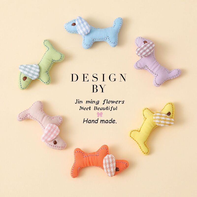 DIY Fabric Handmade Accessories Cotton-filled Dachshund Dog Accessories Children's Clothes Accessories Houndstooth Double Puppy