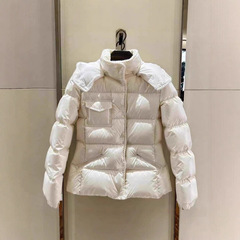 毒家版本现货高品质M家爆款新款女士油蜡皮收腰连帽长袖羽绒服