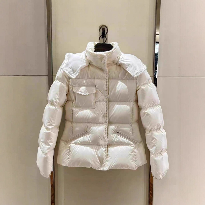 毒家版本现货高品质M家爆款新款女士油蜡皮收腰连帽长袖羽绒服|undefined