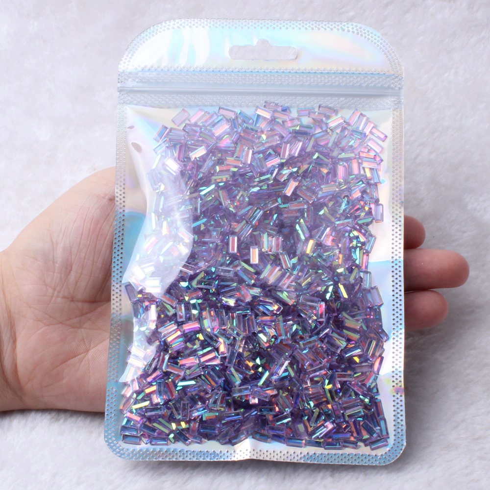 Rectangular nail decoration for manicure, diamond accessory for nails, new collection, internet celebrity, DIY