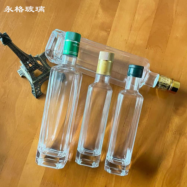 透明亚麻籽油花生油野山茶油核桃油橄榄油玻璃瓶空瓶批发酒瓶密封