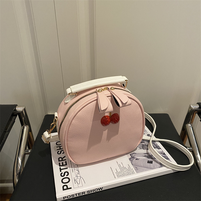Cherry Colour Contrast Crossbody Phone Bag For Women_voghion.com