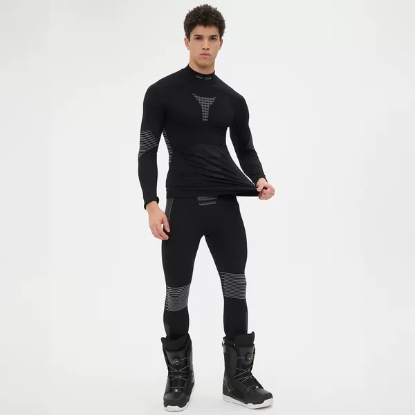 New compression ski quick-dry clothing set for men, suitable for outdoor skiing, mountaineering, and cycling, slim-fit thermal underwear base layer