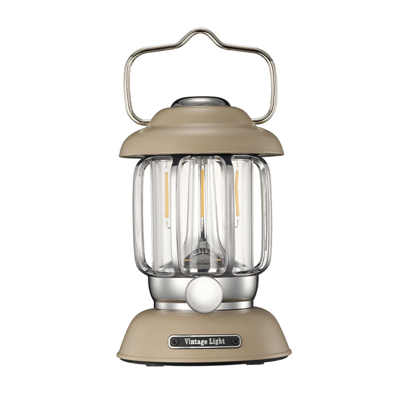 Luz que acampa al aire libre transfronteriza LED linterna Retro Luz de la tienda portátil USB recargable luz que acampa