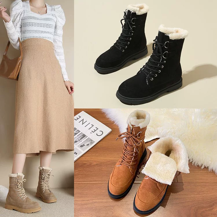 Европейские и американские зимние новые толстые днища плюс толстые снежные сапоги