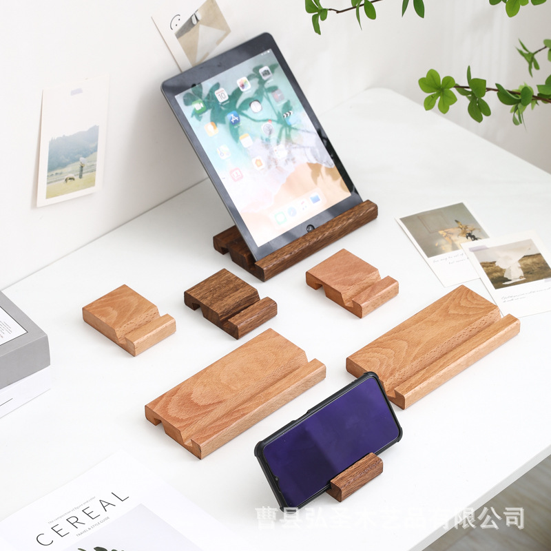 En stock creativo simple soporte de teléfono móvil de madera Escritorio de oficina soporte de tableta soporte de teléfono móvil perezoso titular de teléfono móvil de cabecera