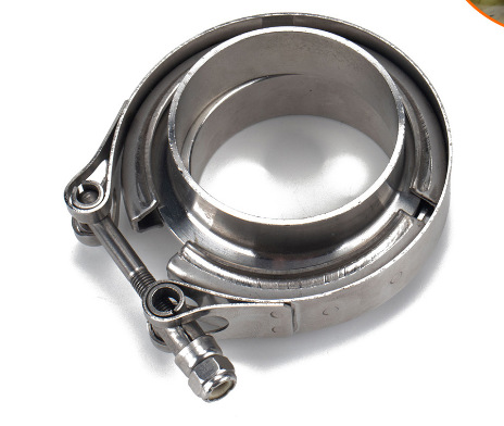 4英寸V型抱箍 汽车排气管卡箍 不锈钢V型带法兰抱箍
