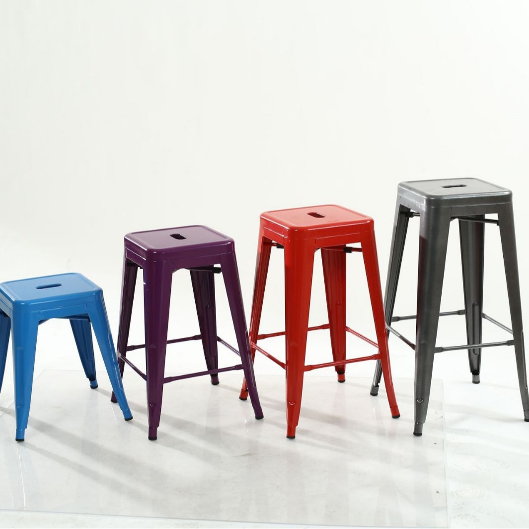 Taburete alto de hierro forjado - Para bar, restaurante y hogar - Estilo industrial - Fabricado en metal - Suministro directo de fábrica image 4