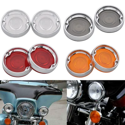 Motorcycle Retro Accessories Turn Lamp Shade Signal Lamp Electroplating Decorative Ring Suitable for Harley Glide