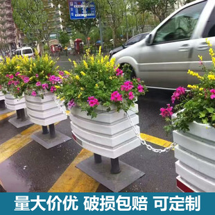 Factory wholesale municipal road outdoor combination flower box white plastic resin groove flower bed micro foam PVC flower box