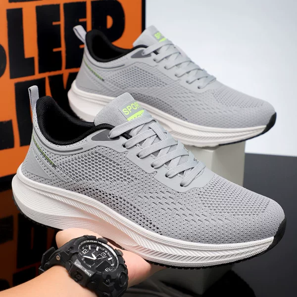 Men's Shoes 2025 New Summer Single Mesh Fly Weave Lightweight Non-Slip Casual Shock-Absorbing Running Shoes Sports Shoes Dropshipping