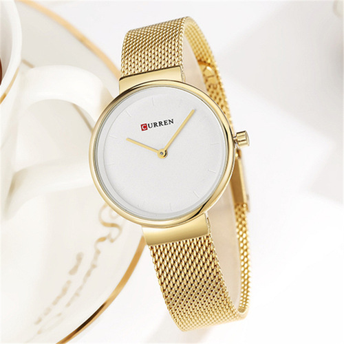 CURREN 9016 fashionable new water quartz watch women's mesh belt casual business pointer watch